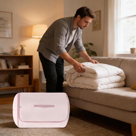 Opbergzakken Dekbed - Kussen Organizer - Ruimte Besparen - Vacuüm Technologie - Maat L - Roze — afbeelding 2