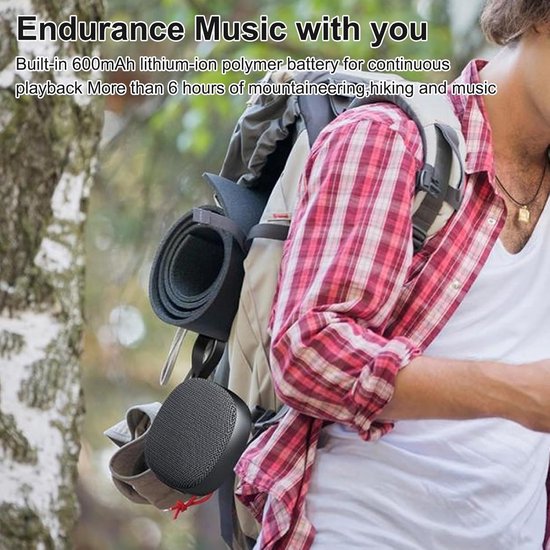 Oneay Magnetische golfspeaker - Draagbare IPX6 Bluetooth 5.3 speaker met stereo bas, microfoon en draagband - Met geheugenkaartslot, magneet en haak voor bevestiging aan golftas - Geschikt voor buitengebruik - Zwart van oneay — afbeelding 4