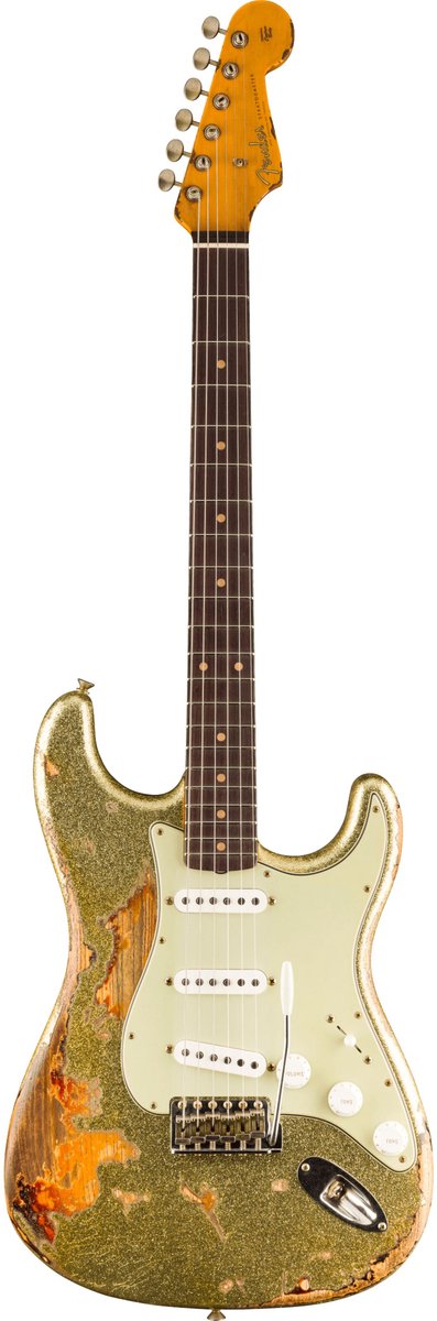 Fender 1961 Stratocaster SHRL RW Gold Sparkle over 3-Color Sunburst - Custom elektrische gitaar