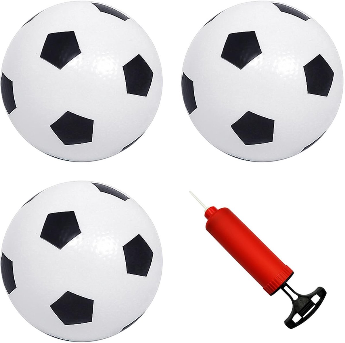ONF3 - Opblaasbare Voetballen - Mini Voetballen - Geschikt voor Binnen en Buiten - Draagbare Pomp - Luchtpomp - Feestartikelen