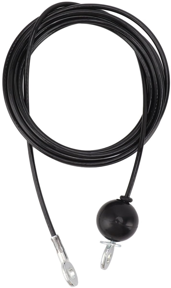 aladdien - Fitness Katrolkabel - Heavy Duty Staaldraad - 4m Lang - Geschikt voor Thuisgym - Zwart - Vervangingskabel voor Oefenapparatuur