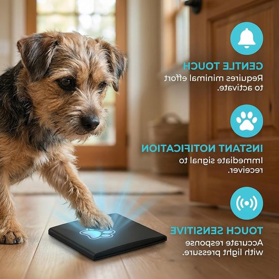 Draadloze Deurbel voor Honden en Katten met Sensor en Knoppen, 38 Melodieën en 4 Volumestanden, Ideaal voor Training en Huisgebruik — afbeelding 4