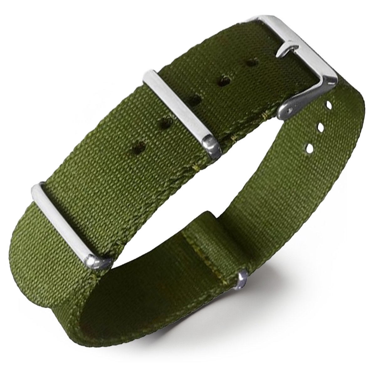 Seatbelt NATO Horlogeband Deluxe Nylon Strap Groen 22mm