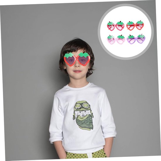 Kinder Zonnebrillen - Fruit Bril - Feest Accessoire - Unieke Vormgeving - 4 Paar - Multi van Kinder — afbeelding 5