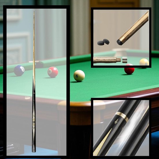 Biljartkeu Set - Poolkeu Snookerkeu - Spel Verbeteren - 3/4 Split Ontwerp - 102 mm Kop - Zwart — afbeelding 4
