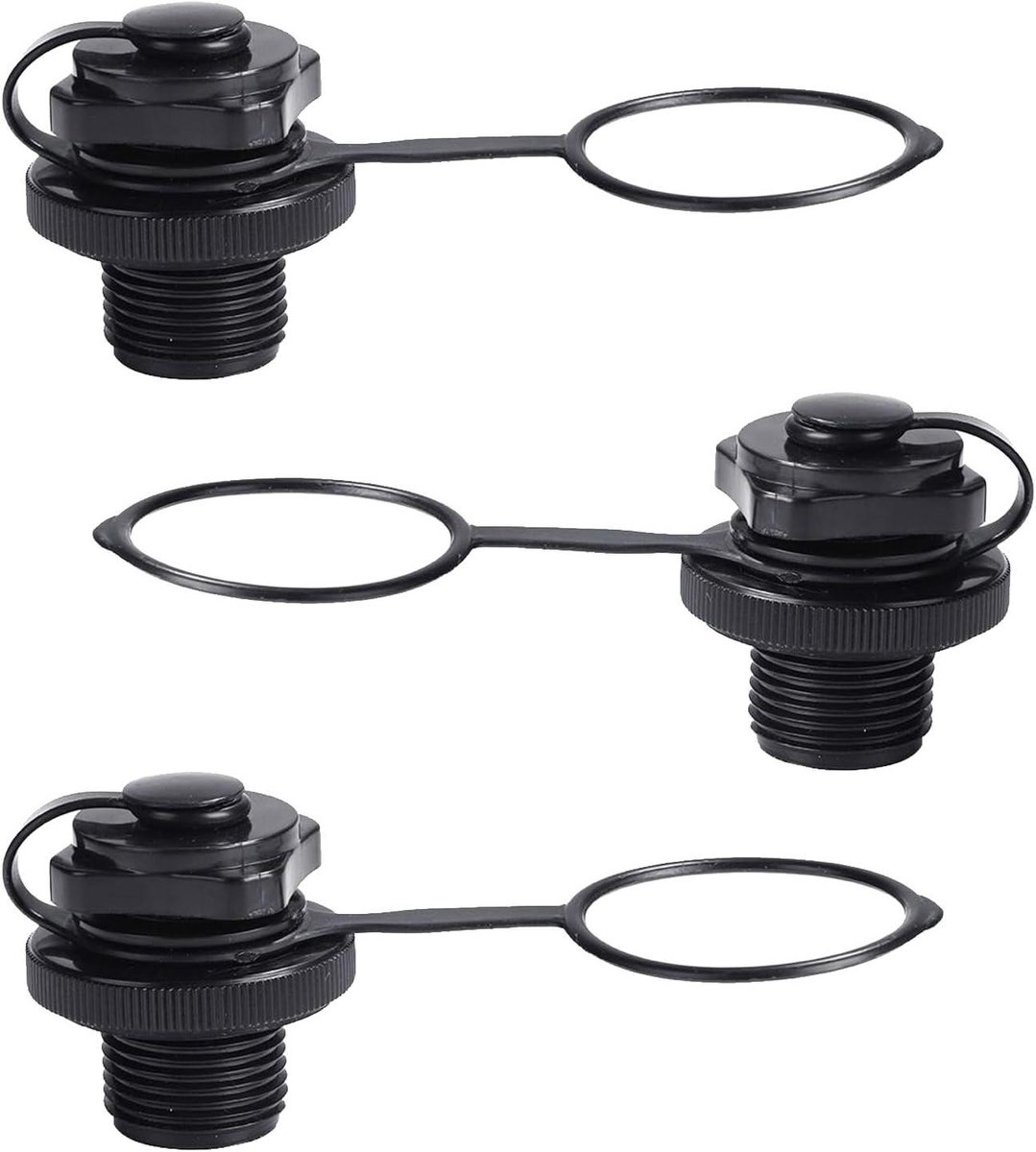Reserveerbare Luchtklep - Ventiel Boot Kayak - Lekvrij Varen - Anti-lek Systeem - 3 stuks - zwart