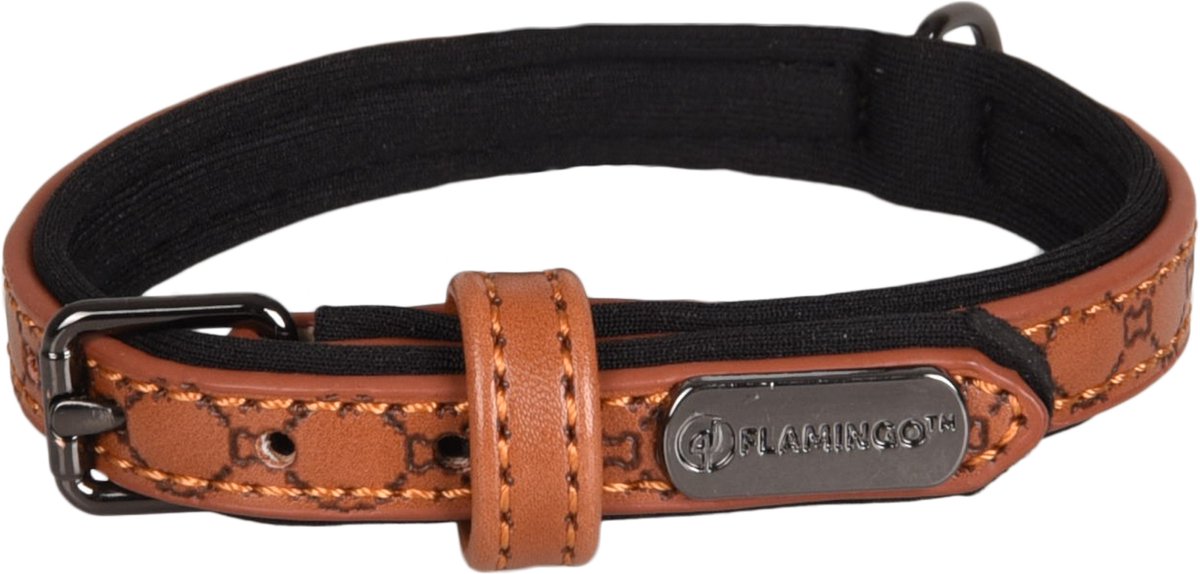 Flamingo Patti Met Neopreen - Halsband Honden - Halsband Patti Bruin Xs 21-26cm 10mm - 1st - 130897 - 1st