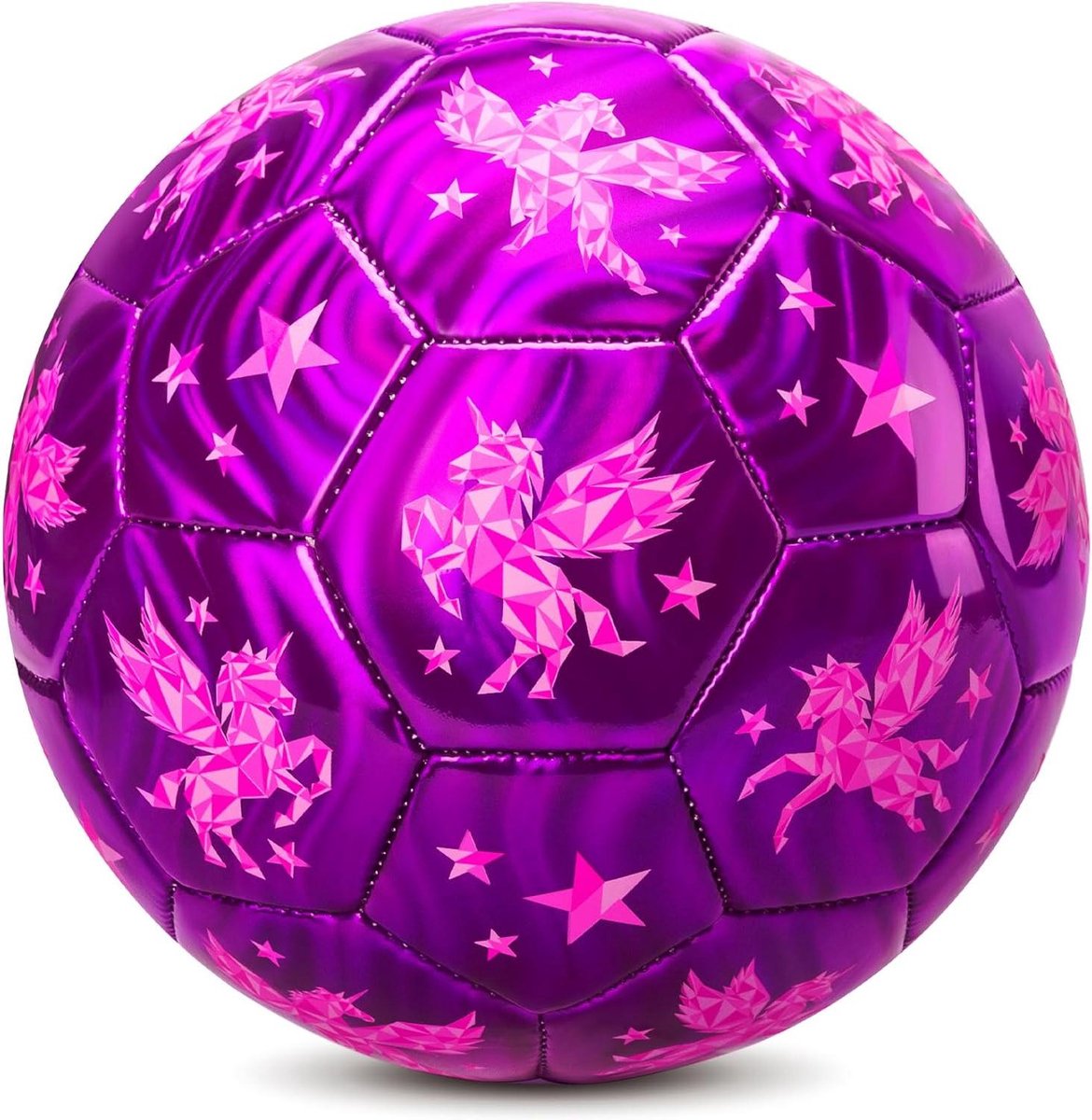 Voetbal Maat 2 - Kindervoetbal Trainingsbal - Buiten Spelen - Naadloos Steektype - Maat 2 - Paars