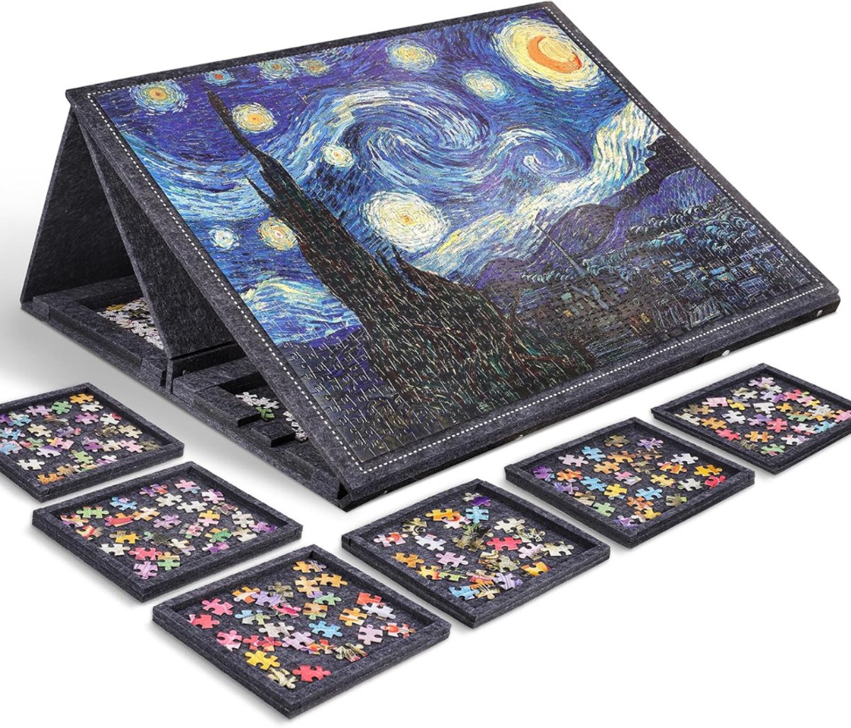 REN® Puzzeltafel - Puzzelmat - Puzzelmat met opbergrol 1000 stukjes - Zwart - 75cm x 55cm x 5cm