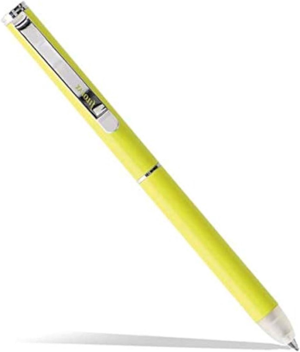Uitwisbare Balpen - Pen met Gum - Fouten Corrigeren - Massieve Metalen Constructie - 19 cm - Geel