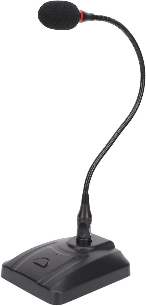 Zwanenhalsmicrofoon - Desktop microfoon - Conferenties en uitzendingen - Hartvormig directioneel - 635 mm aansluiting - Zwart