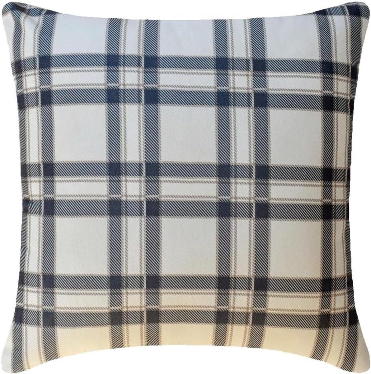 Decoratieve Kussenhoezen - Plaid Kussenhoes - Woonkamer Aankleden - 100% Handgemaakt - 45x45 cm - Vintage Plaid Navy