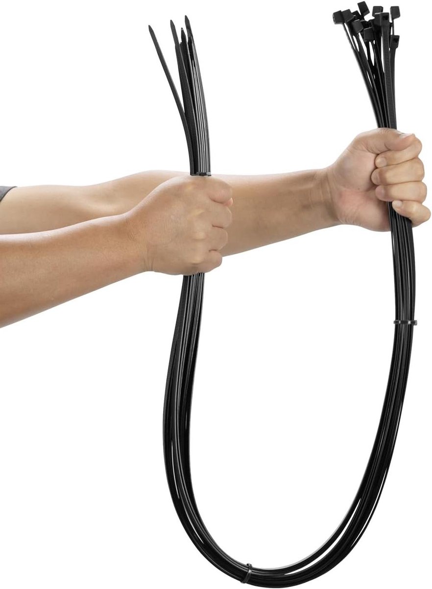 Kabelbinders Zwaar - Tie Wraps - Terreinen Beveiligen - 175 Lbs Treksterkte - 60 cm - Zwart