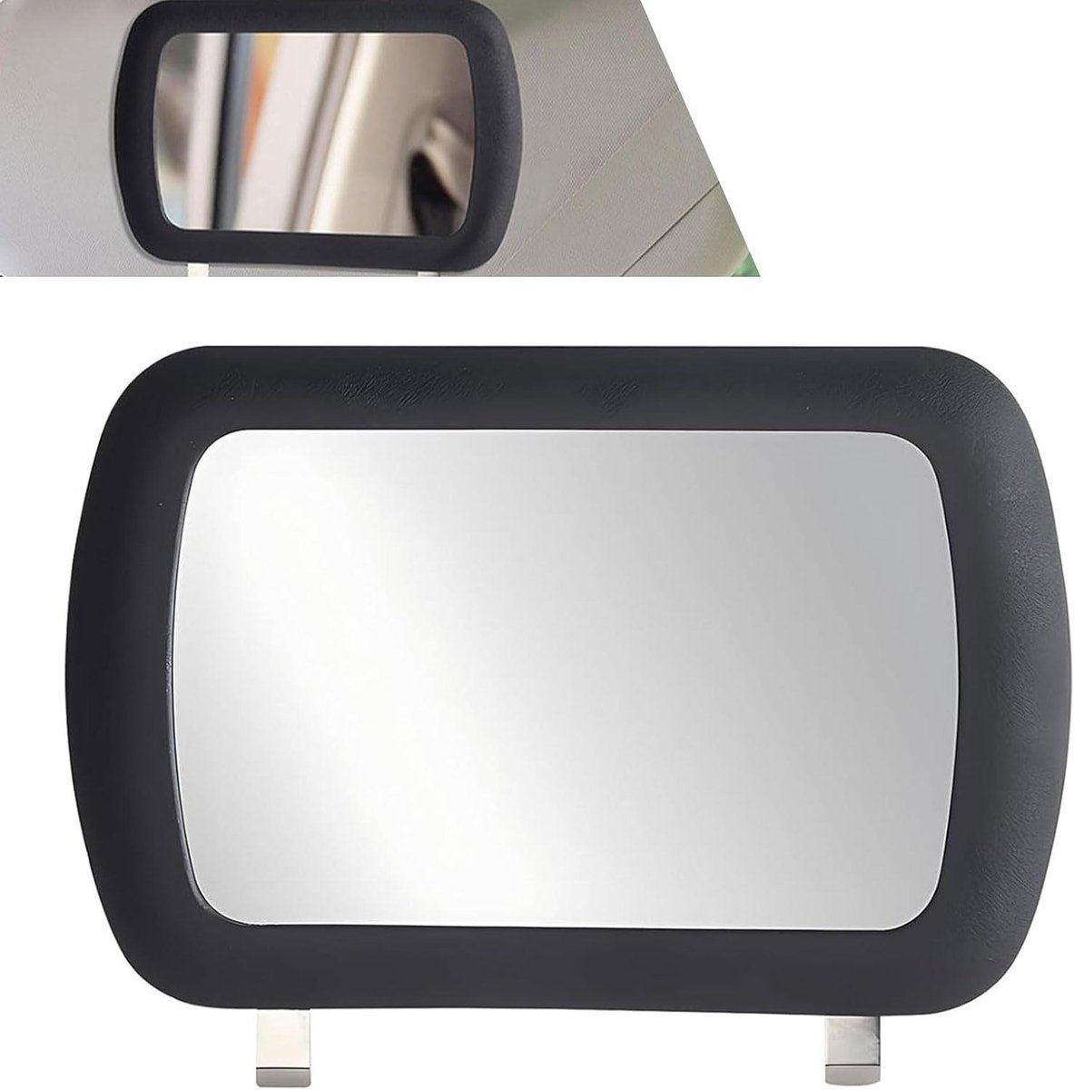 Auto Visorspiegel - Make-up spiegel - Onderweg bijwerken - HD glas - 167 x 11 cm - Zwart