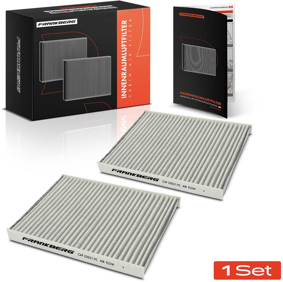 Frankberg 2x interieurfilter actieve kool voor Renault