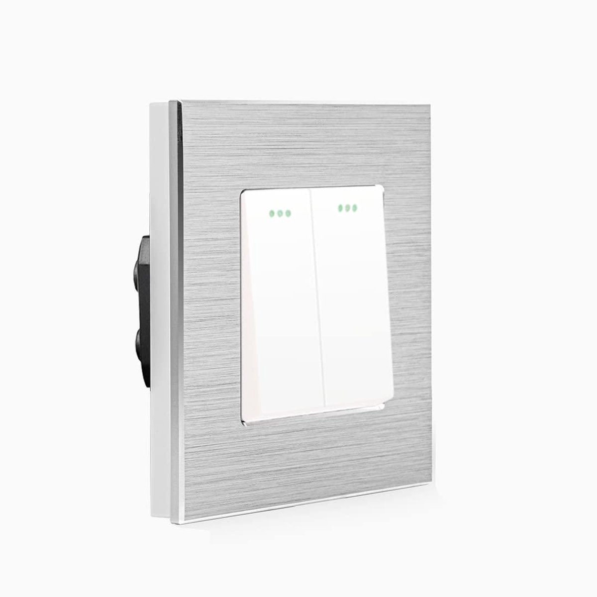 Serieknop Dubbele Wip - Impulsknop Tuimelschakelaar - Relais Aansturen - Inclusief Aluminium Frame - Standaard Inbouwdoos - Wit