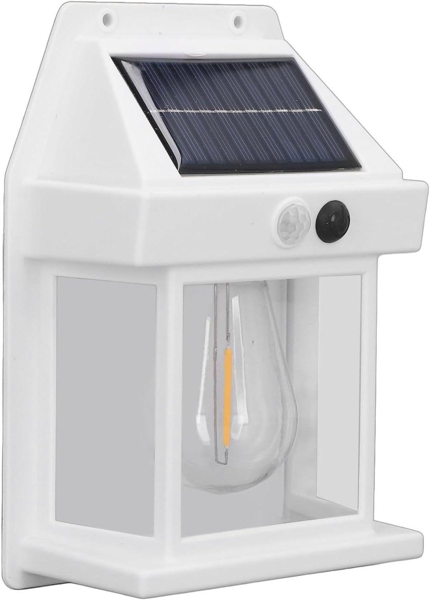 Wandlamp op Zonne-energie - Buitenlamp Solar - Tuin Verlichten - IP65 Waterdicht - 18 x 13 x 7 cm - Wit