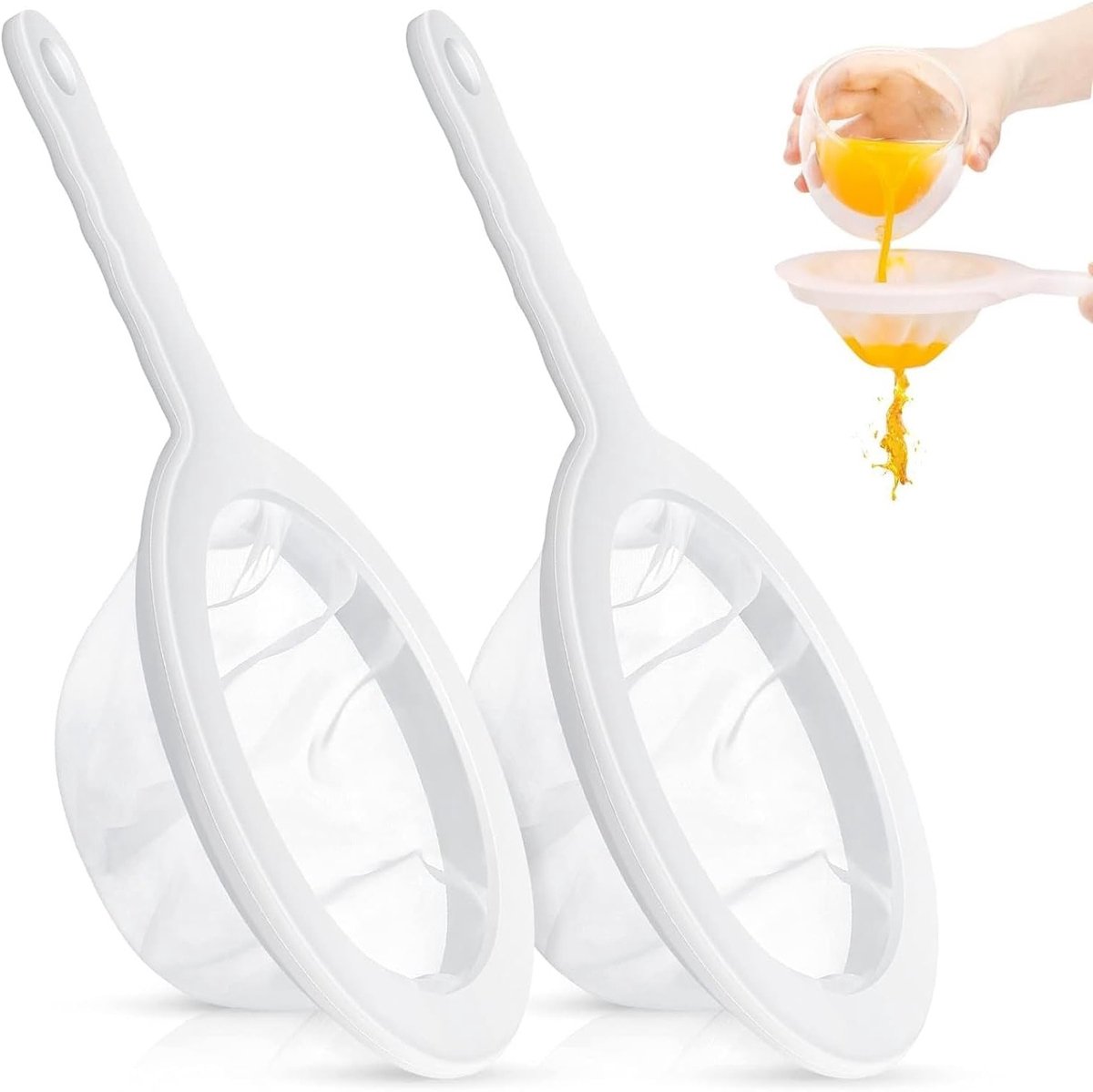 2-Pack Ultrafijn Mesh Filter voor Sojamelk en Sap - Fijn Mesh Filter voor Keukengebruik (200 Mesh + 400 Mesh)