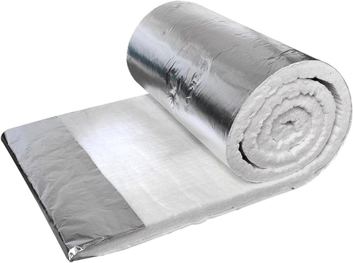 Keramische Isolatie Deken - Vuurvaste Isolatie - Hoge Temperatuur Isoleren - Enkelzijdig Aluminiumfolie - 10mm x 610mm x 15m - Grijs
