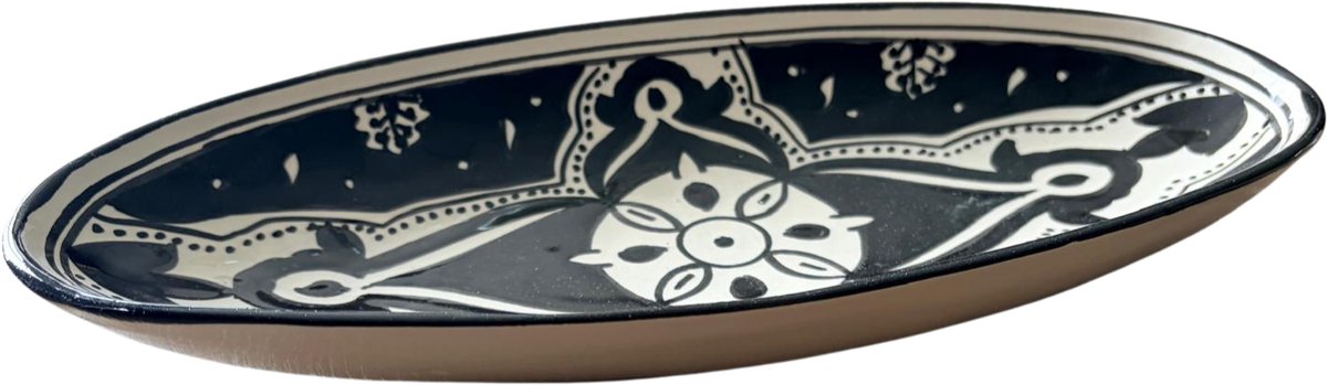 Schaal ovaal 30 cm Black Fond Salade | OS.BF.30 | Dishes & Deco