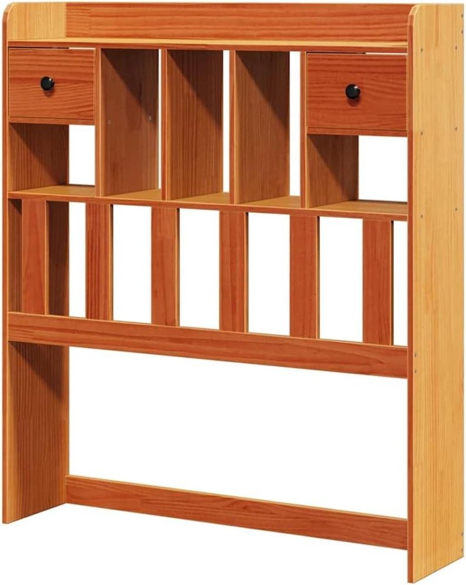 Hoofdbord met Opbergruimte - Hoofdeinde Bed Achterwand - Slaapkamer Organiseren - Vrijstaand en Ruimtebesparend - 100 cm - Wasbruin