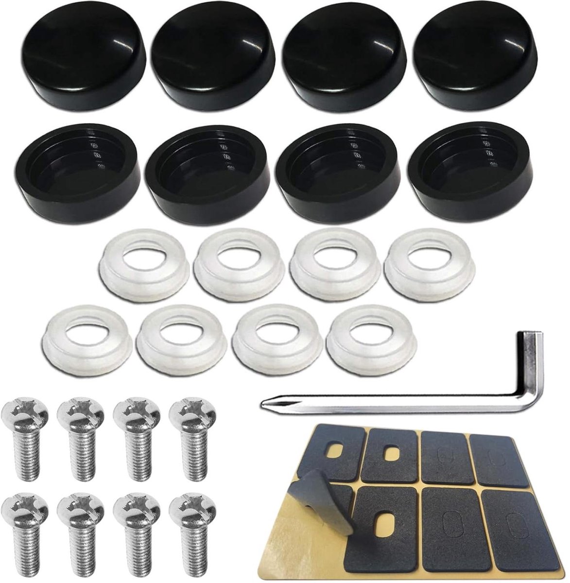 Plaatschroeven Set - Kentekenplaat Bevestiging - Kentekenplaten Monteren - Roestvrij Staal - 8 Stuks M6 - Zilver