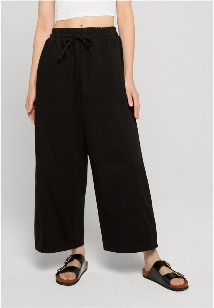 Urban Classics Barrel Cropped Cotton Wijde broek L Zwart