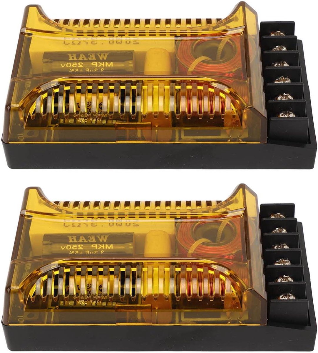 Auto Audio Crossover - 2-Weg Crossover - Verbeter Geluidskwaliteit - Overstroombeveiliging - 12V - Zwart