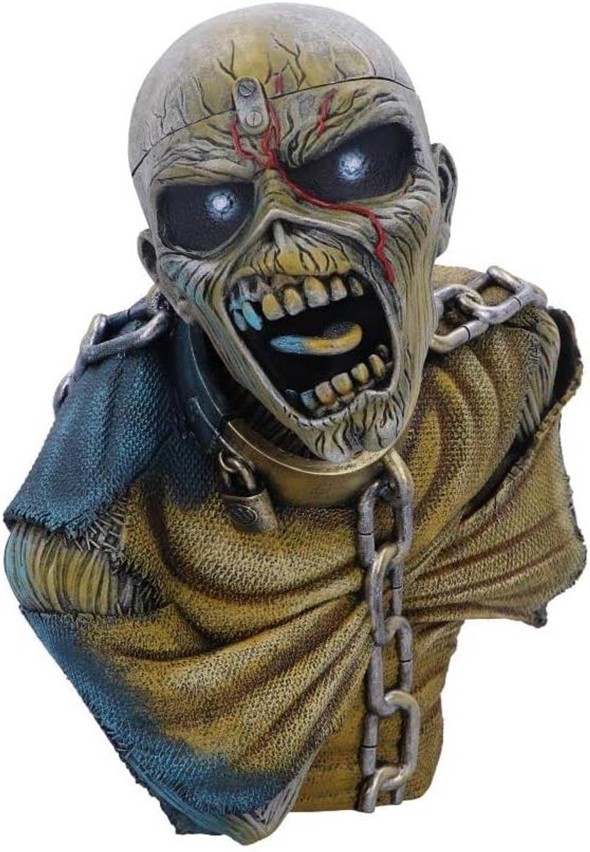 Iron Maiden Bust - Eddie Standbeeld - Muziek Memorabilia - Officieel Gelicenseerd - 25 cm - Geel