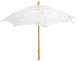 Handgemaakte Bruiloft Parasol met Kant en Bloem Borduurwerk, Decoratieve Parasol voor Bruidsfotografie en Ceremonie