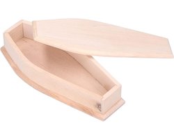 Doodskist Doos - Begrafeniskist Houten Kist - Halloween Decoratie - Met Stickers Schroeven - 185 x 85 x 4 cm