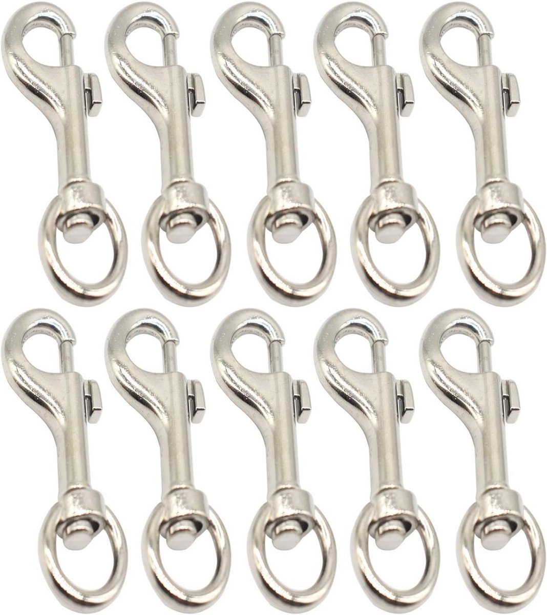 Draaibare Karabijn Haken - Klemgespen Lanyard - Handwerk Projecten - Met O Ring - 10 Stuks - Metaal