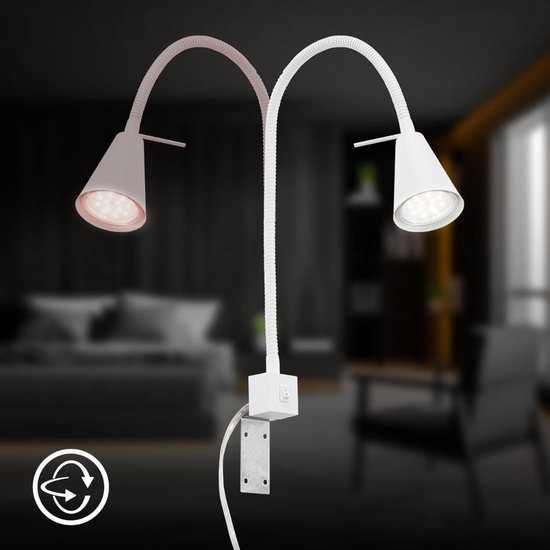 REN® Bedlampjes Hoofdbord - Leeslamp - Nachtlampje - Dimbaar - Wit - 22cm x 22cm x 41cm van Merkloos — afbeelding 5