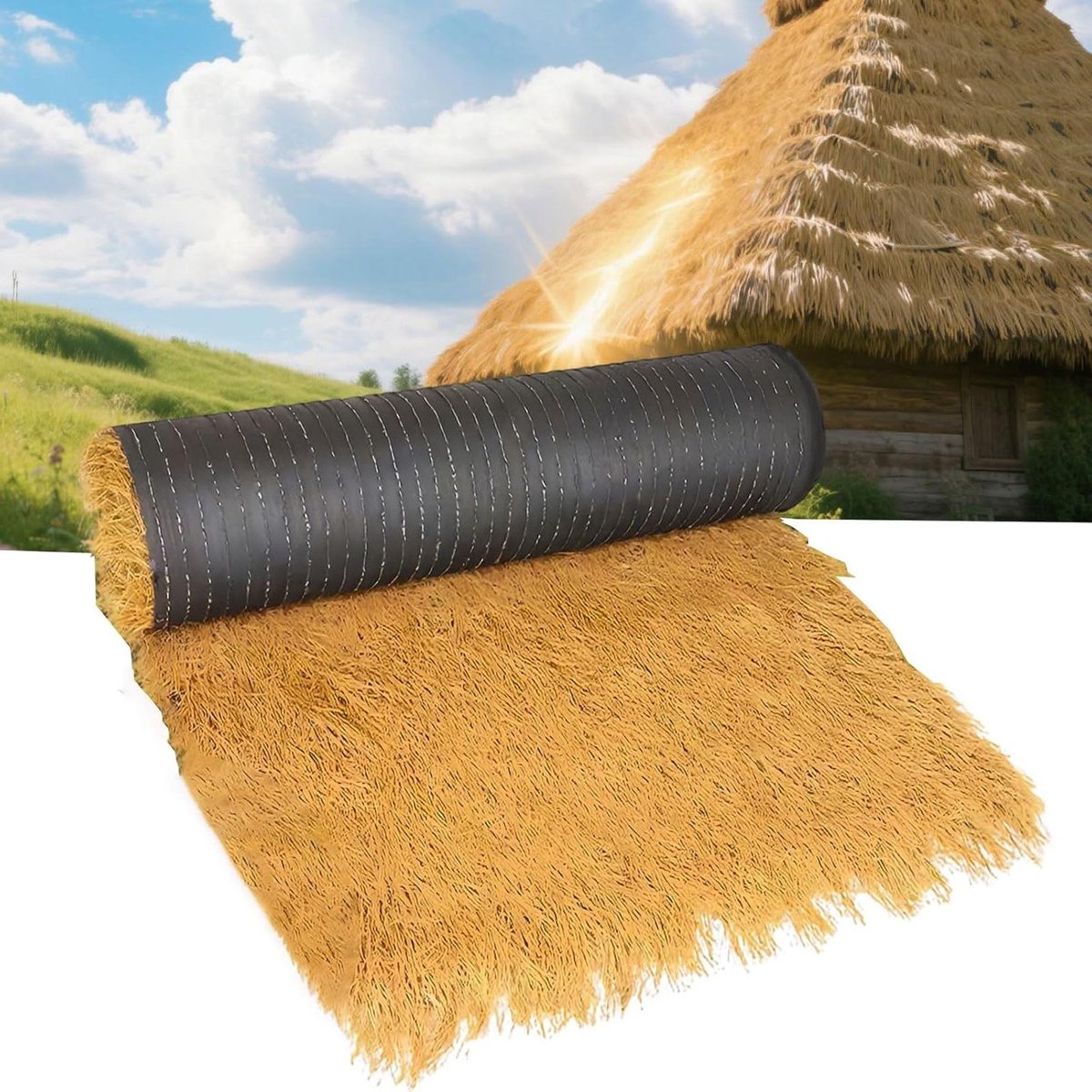 Kunstmatige Stro Decoratie - Rieten Dak Bedekking - Tiki Bar Aankleden - Waterdicht Vlamvertragend - 1 x 20 Meter