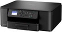 Zwarte Brother DCP-J1310W multifunctionele printer, schuin van voren, met display en papierlade.