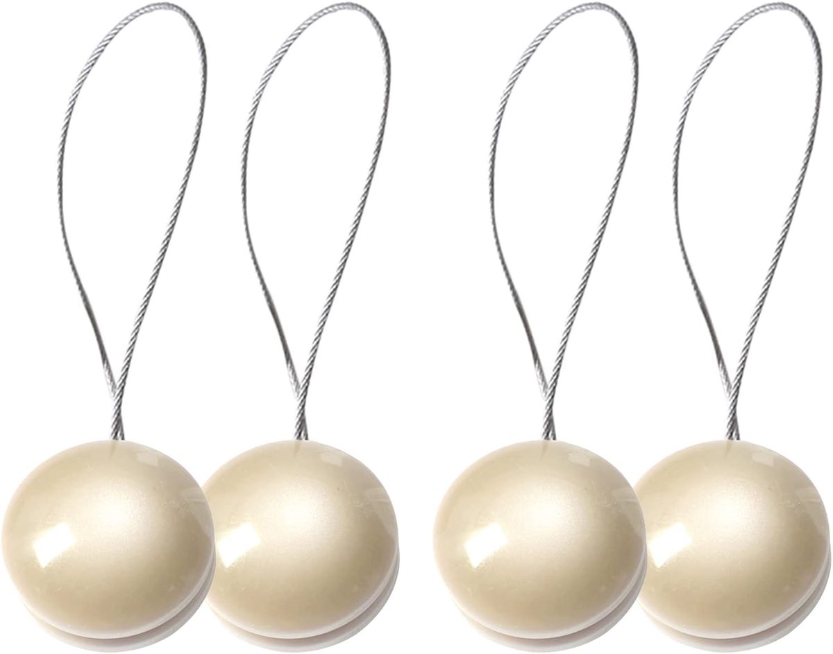 Gordijn Tiebacks - Gordijn Clips - Thuis Kantoor - Magnetische Sluiting - 35cm Lengte - Beige