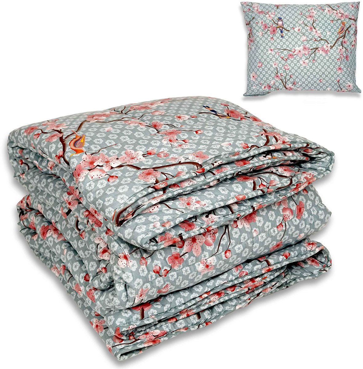 Dekbed zonder overtrek - All year 140x220cm - Japans blauw - Wasbaar Dekbed Zonder Overtrek – Hypoallergeen & Antibacterieel – 30 dagen proefslapen - Wasbaar hoesloos dekbed - Bedrukt dekbed - zomerdekbed & winterdekbed