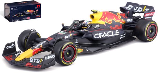 Red Bull Racing RB18 Formule 1 auto met Oracle logo's, nummer 11 en Mexicaanse vlag.