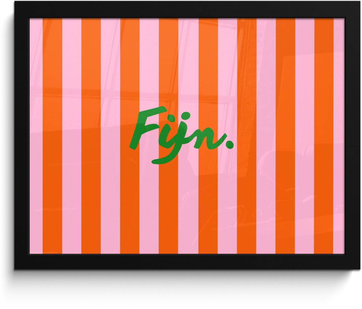 FrameYourWall Poster in lijst - Fotolijst 40x30 cm - Posters - Patroon - Oranje - Fijn - Strepen - Posterlijst zwart - Decoratie - Wanddecoratie woonkamer - Muurdecoratie slaapkamer