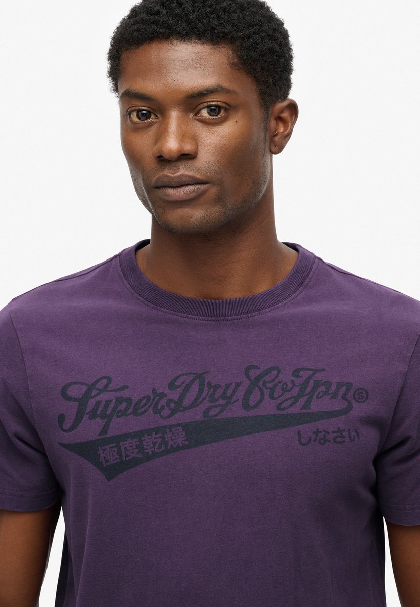 Superdry Heritage Brand T-shirt met relaxte pasvorm Heren T-shirts Paars
