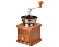 Draagbare handmatige koffiemolen in retro stijl met houten lade, handmolen voor thuis en kantoor, ook als decoratie