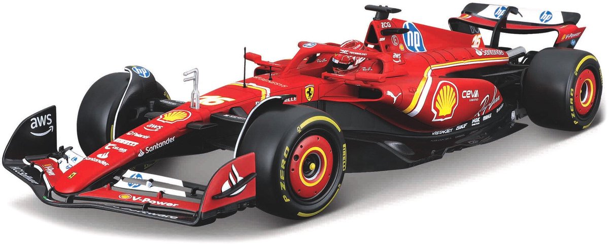 Bburago Ferrari Ferrari Sf-24 - Modelauto - Schaal 1:24 - Rood/Wit/Geel