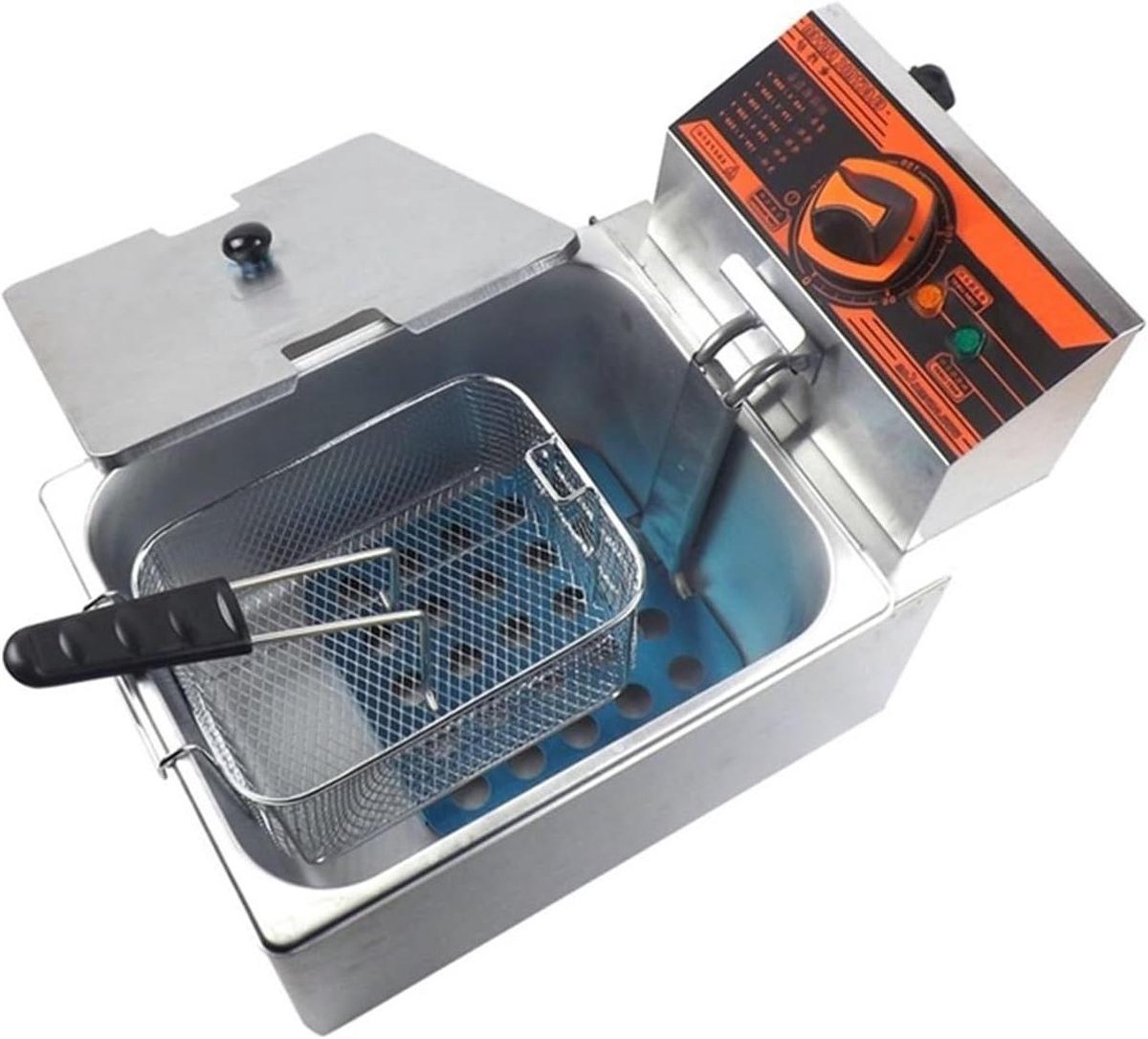 Elektrische Friteuse - Keuken Frituurpan - Thuis Frituren - Snelle Opwarming - 6L Inhoud - Zilver