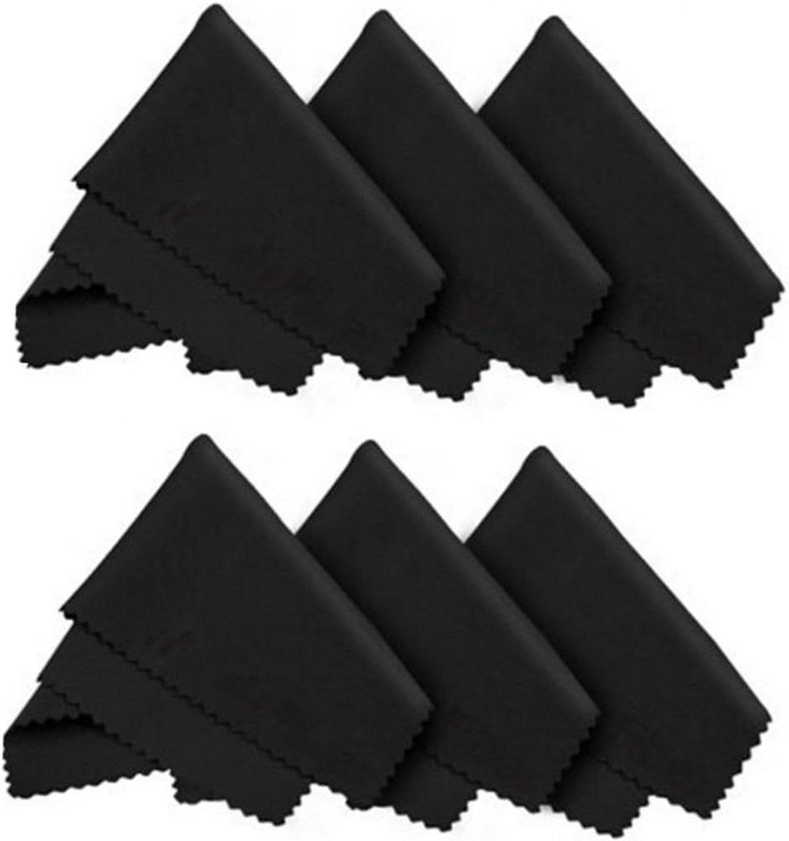 Microvezeldoekjes - Schoonmaakdoekjes - Scherm reinigen - Pluisvrij - 6 stuks - Zwart