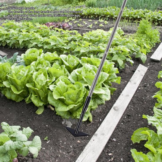 Tuinschoffel met Lange Steel - Onkruidsteker Wieden - Tuinonderhoud - Driehoekige Schoffelkop - 145 cm - Zilver van Tuinschoffel. — afbeelding 5