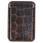 Selencia Croco Pashouder geschikt voor MagSafe - Wallet Kaarthouder - Choco Brown