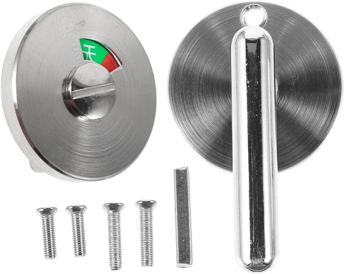 Badkamer Deurslot - Indicator Slot - Openbare Toiletten - Groen Rode Indicator - 3 x 2 x 1 cm - Zilverkleurig