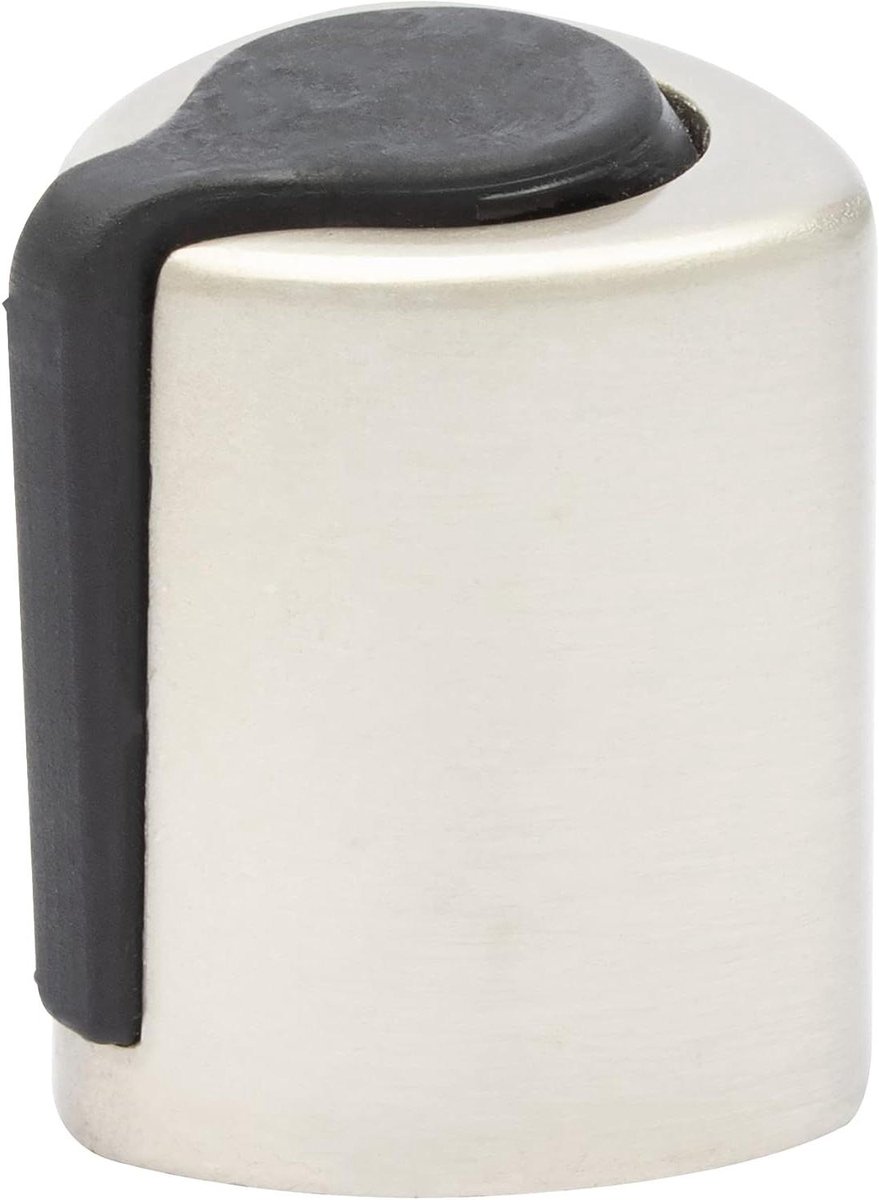 Vloer deurstopper - Deurvanger - Bescherming deur - Zamak roestvrij staal look - Ø 26 x 30 mm - Zwart