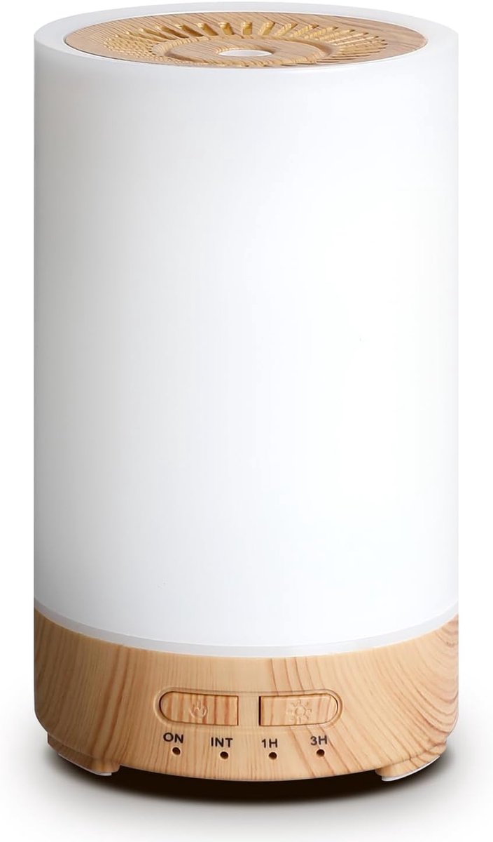 Essentiële Olie Diffuser 150ml - 7 Kleuren LED & Houtstructuur - Ultrasone Verneveling - Voor Slaapkamer en Kantoor