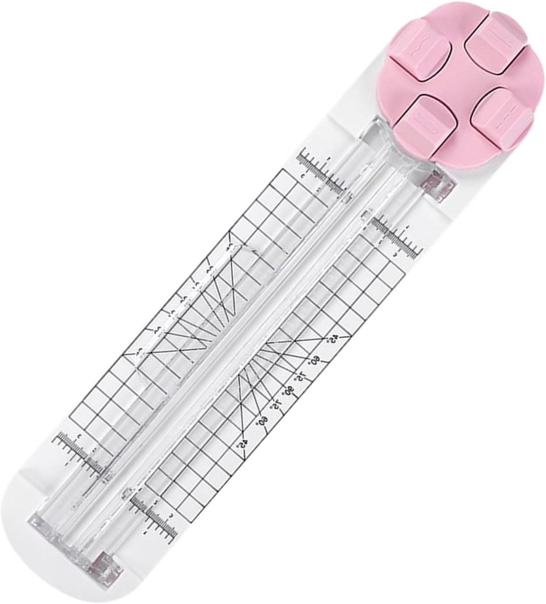 Papiersnijder Multifunctioneel - Snijapparaat Trimmer - Papier Snijden - 4-in-1 Verwisselbare Snijtypes - 355 x 83 cm - Roze